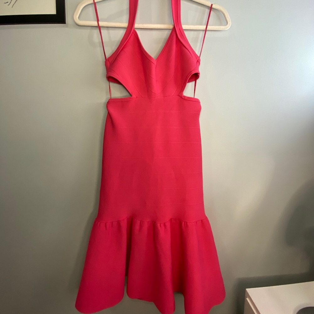Guess Sweet Thang Pink Bandage CutOut Halter Dress